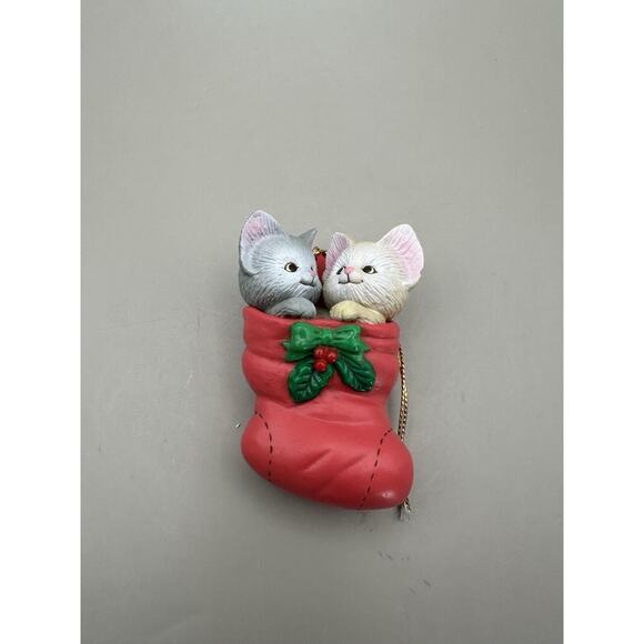 Enesco Christmas Ornament 1991 Meow Mates Cat Kittens VTG #576220 - Picture 5 of 6